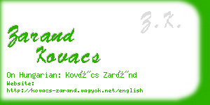 zarand kovacs business card